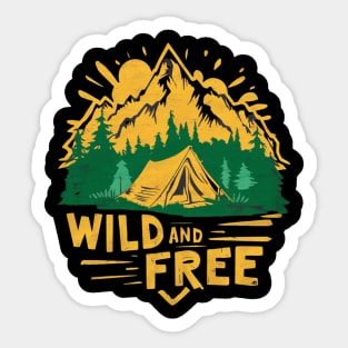 Wild and Free Camping Hiking Sticker